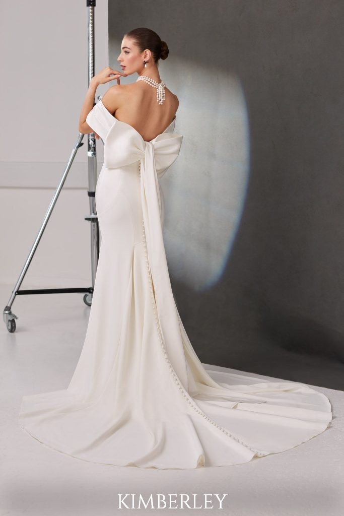 model showing the Kimberley wedding dress from the Ellis collection - The Wedding Centre, Hemel Hempstead